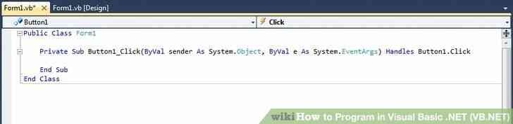 Image intitulé du Programme en Visual Basic .NET (vb.NET Étape 7